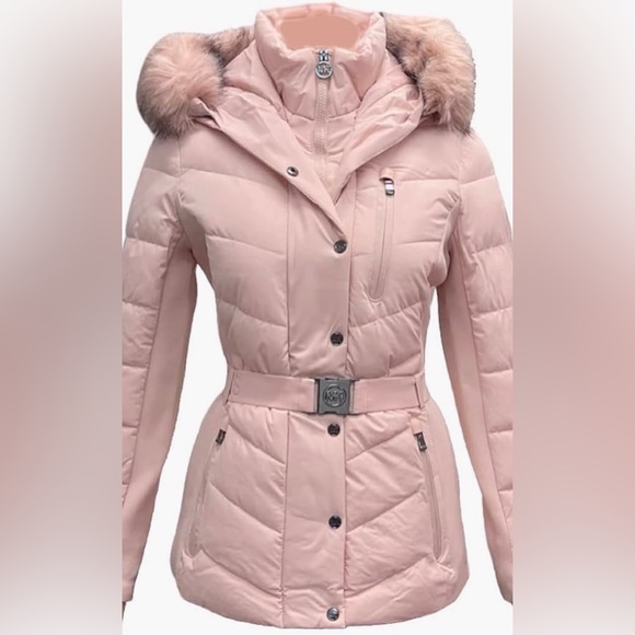 Michael Kors Women’s Belted Puffer Coat- Pink - Picture 4 of 14